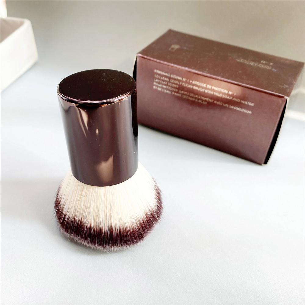 No.7 Finishing Brush Portable Powder Blush Bronzer Kabuki Makeup Brush Brown Metal Beauty Cosmetics Tool