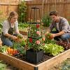 Pflanzkasten mit Rankgitter 114cm Selbstbewässernd Robustes Outdoor Hochbeet mit Rankgitter für Innenwohnung Balkon Garten