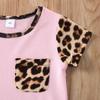Toddler Kids Baby Girl Summer Outfits Short Sleeve T Shirt Top Leopard Shorts Pants Clothes Set