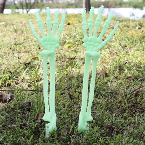 Halloweenská dekorace kostry s kolíkem Realistická kostra ruka paže s kolíkem do trávníku Venkovní lebka kost dvora cedule pro zahradu trávník hřbitovní dekorace