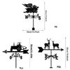 Metal Weather Vane Rustproof Wind Direction Light for Outdoor Garden Decoration Ornament Farmhouse Accessories