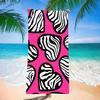 Trendy Pink Zebra Heart Beach Towel - Super Absorbent Quick Dry Microfiber, Cute Animal Print Blanket for Picnic & Outdoor