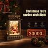 Warm LED Lantern Retro Christmas Night Light, Hand Painted Miniature Fairy Tale for Cozy Living Room Light Holiday Home Decor, Plastic Decorative Lamp