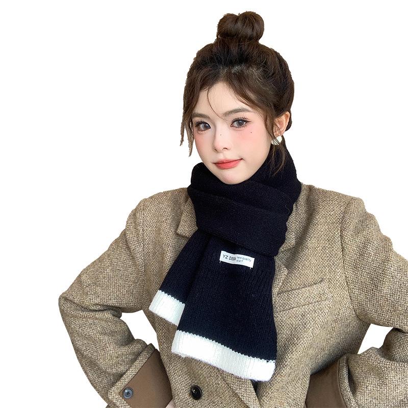 Japanischer und koreanischer Strickwollschal für Damen - Warmer Winter-Nackenwärmer, Perfektes Neujahrs-Rot-Weihnachtsgeschenk