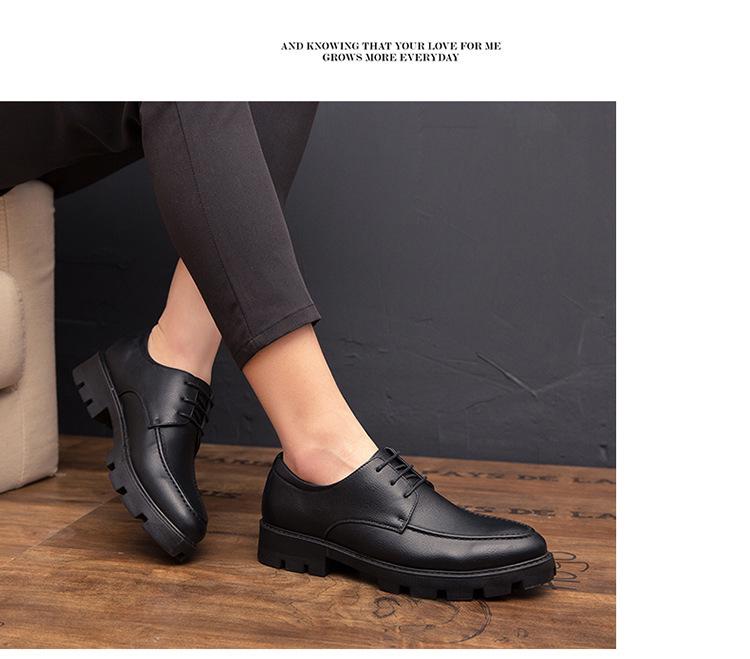 Men's All-Season Pointed Toe Leather Shoes - Korean/British Style, Casual Business Lace-up