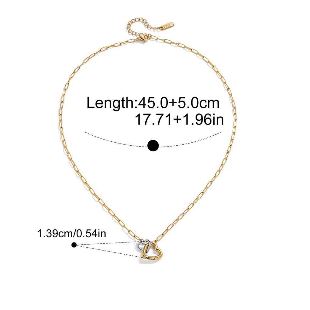  Stainless Steel Round Ring Paperclip Chain Necklace Waterproof Personalized Fashion Handmade Pendant DIY Accessories