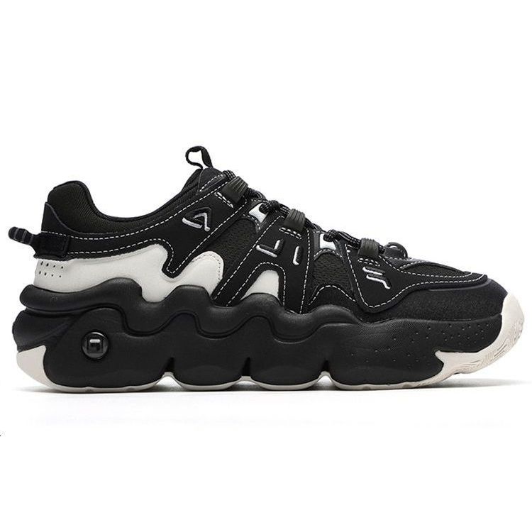 Fila Panini Fashion Versatile Low-Top Retro Basketball Shoes Women Sneaker Black White F12W211121FBJ