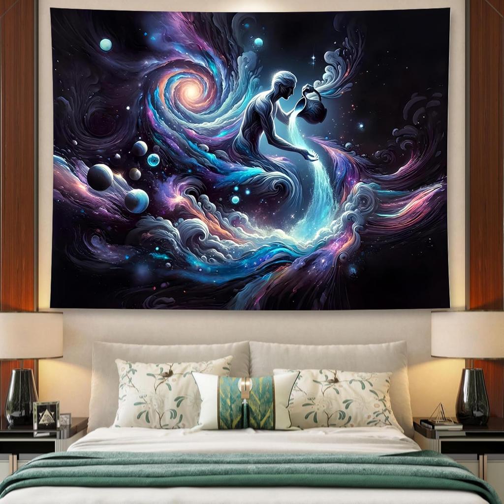Leo Tapestry Wall Hanging Zodiac Sign Decoration Aesthetic for Bedroom Living Room Dormitory Suitable for Teen Boy and Girl Who