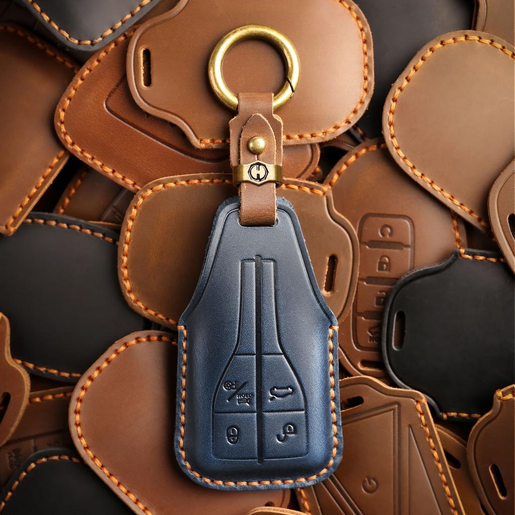 Retro Car Key Cover For Red Flag Key Bag H5 H7 H9 Hs7 Hs9 Handmade Leather Key Bag