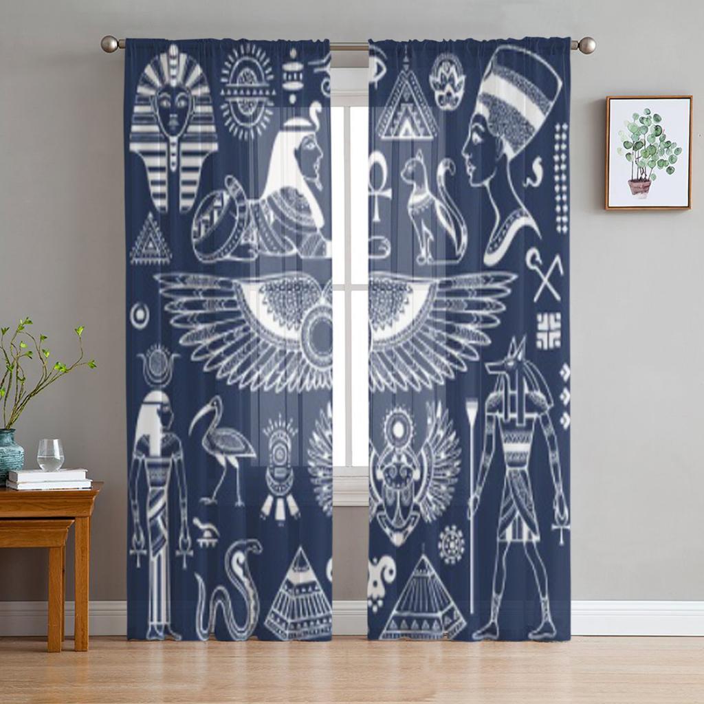 Luxury Tulle Curtains Summer Flamingo Tropical Living Room Kitchen Chiffon Curtain Youth Bedroom Sheer Floor Valance Curtain