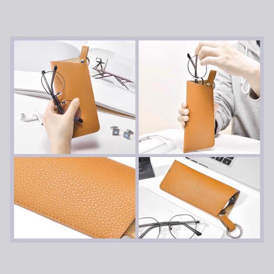 Eyeglass Case Sunglasses Storage Bag Waterproof Wear Resistant Solid Color Easy Access Eyeglasses Soft Holder Pocket Case