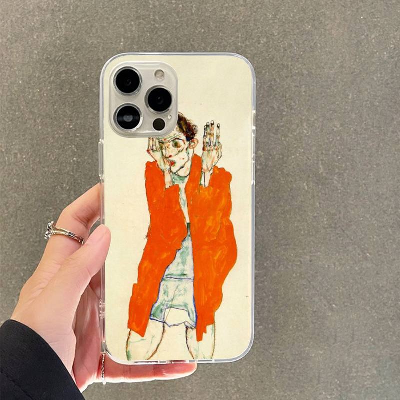 

Egon Schiele Phone Case for iPhone 11 12 13 Mini Pro Max 8 7 6 6S Plus X 5 SE 2020 XR XS Case shell 12 or 12 pro
