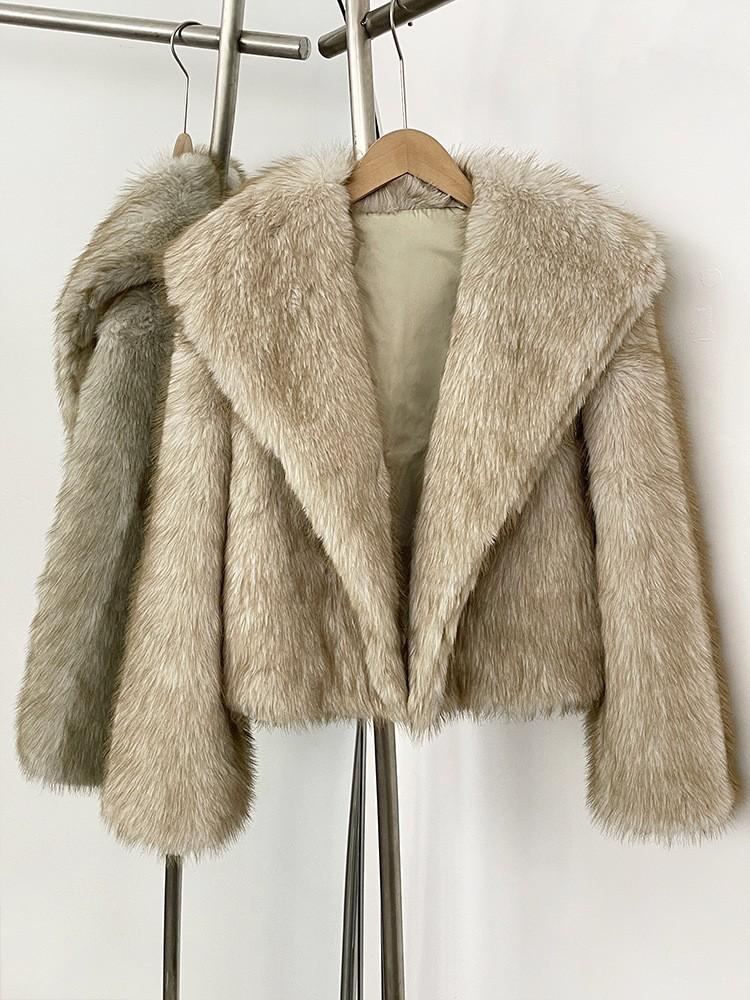 European and American autumn and winter new imitation fox fur coat women's short fashion fur coat coat