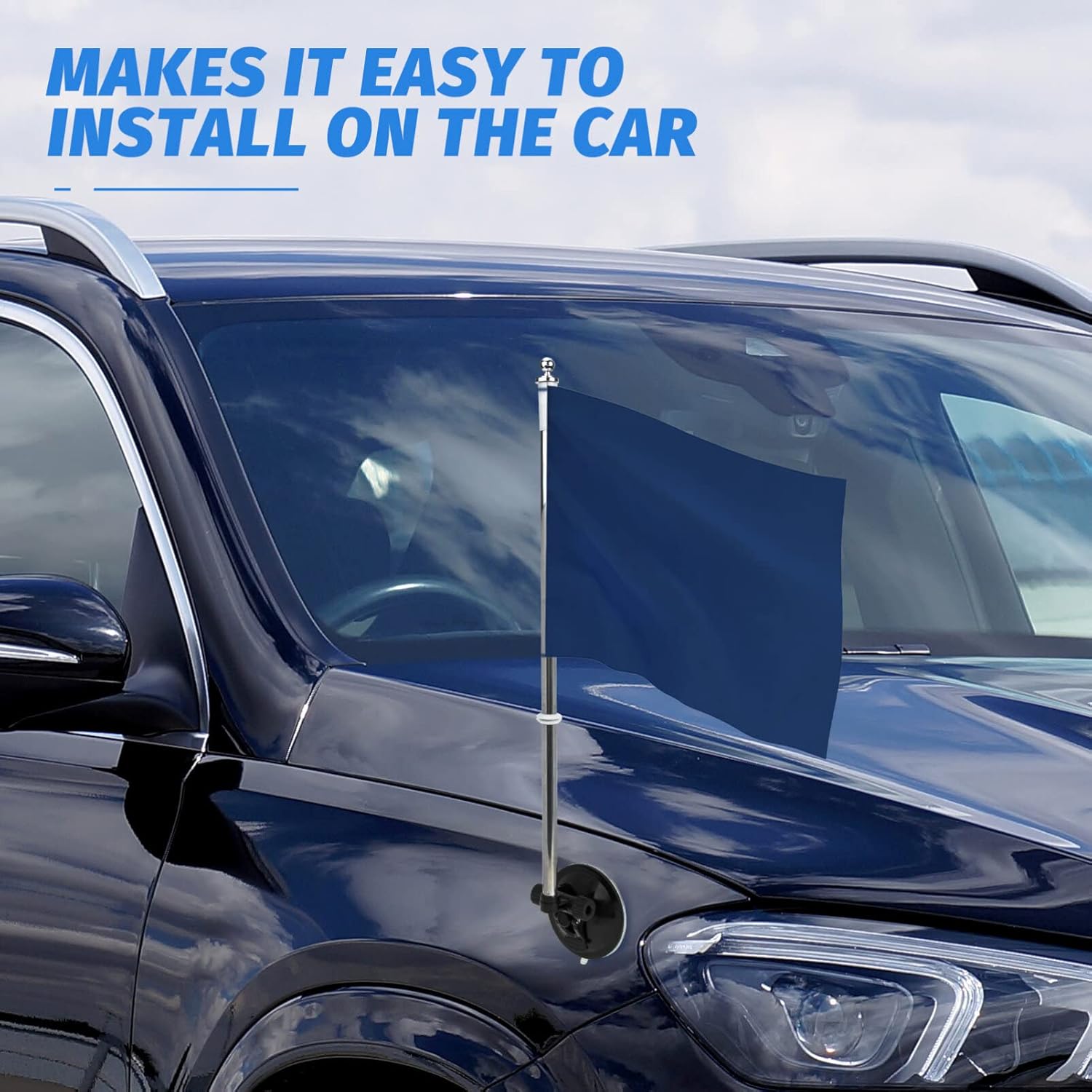 DOITOOL Suction Cup Flag Holder: Universal Car Mount Flagpole Holder Heavy Duty Flagpole Bracket American Flag Bracket for RV, Truck, Boat, Camper,