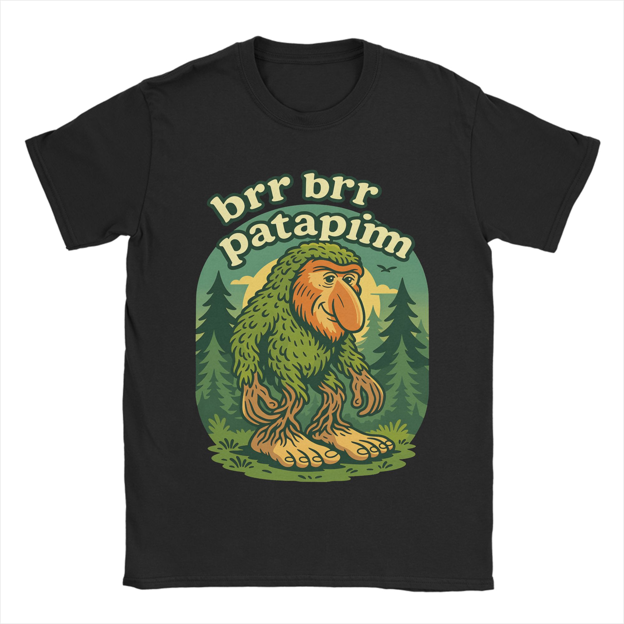 

Funny Brainrot Brr Brr Patapim TShirts for Unisex Round Collar Cotton T Shirts Short Sleeve Tees Plus Size Clothing S