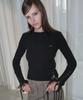 ORDINARY HOLIDAY Lace-Up Slim Pullover [Black]