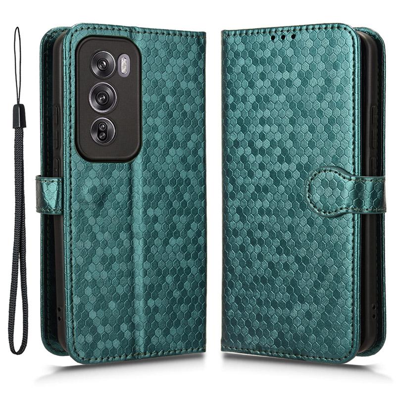 Dla Oppo Reno12 5G (Światowy) Etui Wzór Kropki Odporne na Zarysowania Skórzane PU Pokrowiec na Telefon