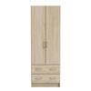 Armario DEMEYERE - Decoración roble cepillado - 2 puertas y 2 cajones - Clásico - Dormitorio - L 61 cm - DUAL