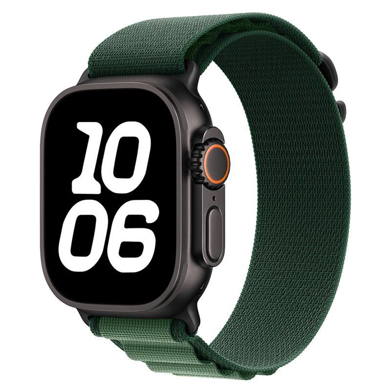 

Alpine loop для Apple watch Ultra 2 Band 49 мм 44 мм 45 мм 46 мм 40 мм 41 мм 42 мм 38 мм браслет correa iwatch series 10 9 8 7 SE 6 5 4 3 ремешок 49/45/44/42/46（S10） темно-зеленого/чёрный
