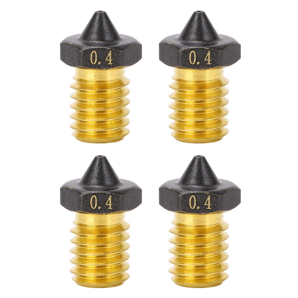 4 STÜCK 3D-Drucker Düsenset PTFE-beschichtet High Flow Hochgeschwindigkeitsdruck Extruder Messingdüse für