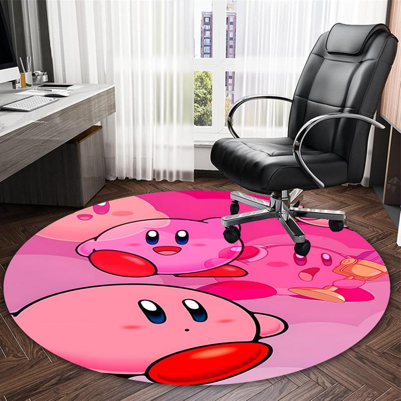1pc Kirby2 Print Round Carpet Chair Round Carpet Suitable for Bedroom Living Room Home Decorative Carpet