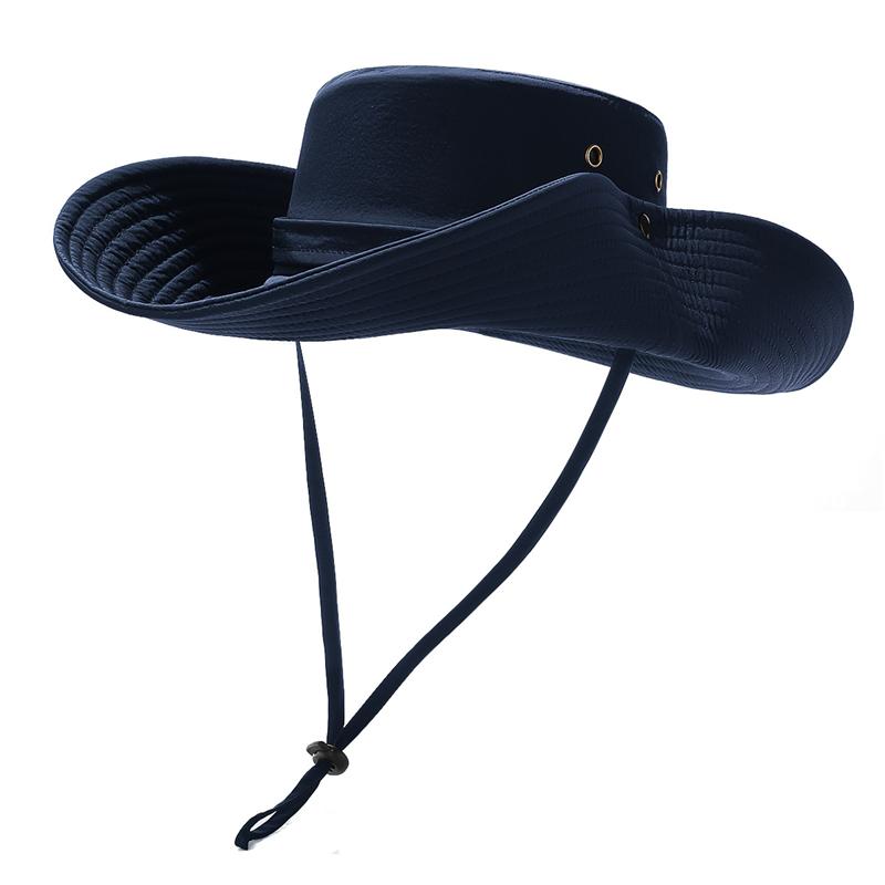 Four Seasons Fisherman Hat Men Women Western Cowboy Hat Breathable Outdoor Mountaineering Camping Fishing Big Brim Hat