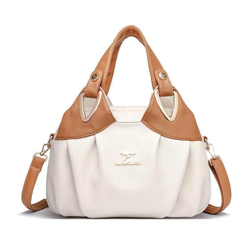 Wysokiej jakości minimalistyczna torba typu tote dla kobiet, modna torba na ramię, torba tote w kontrastowych kolorach, odpowiednia do codziennego użytku, na zakupy, do pracy.