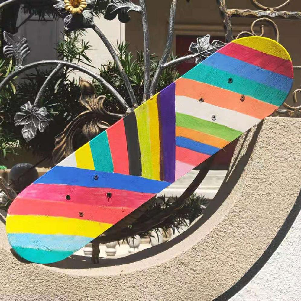 Çocuklar için Kendin Yap El Boyalı Kaykay: Çift Taraflı 7 Katmanlı Çin Akçaağacı Boş Tahta