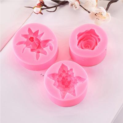 Moule à savon réutilisable pour décoration de gâteau, rond, pratique, rose, lys, clou de girofle, fleur, outil de pâtisserie en silicone, fournitures ménagères