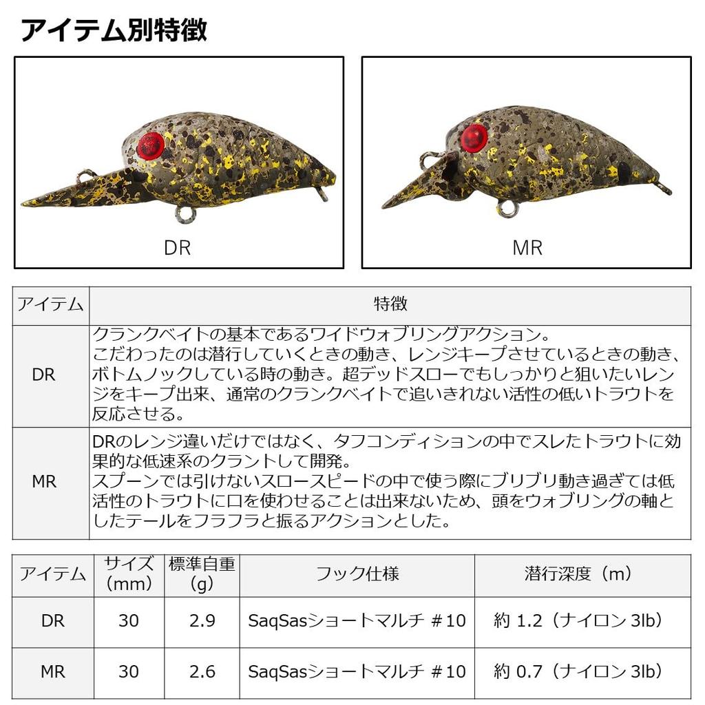 Daiwa Area Trout Presso Wabkura Topping Food RG 30DR Lure