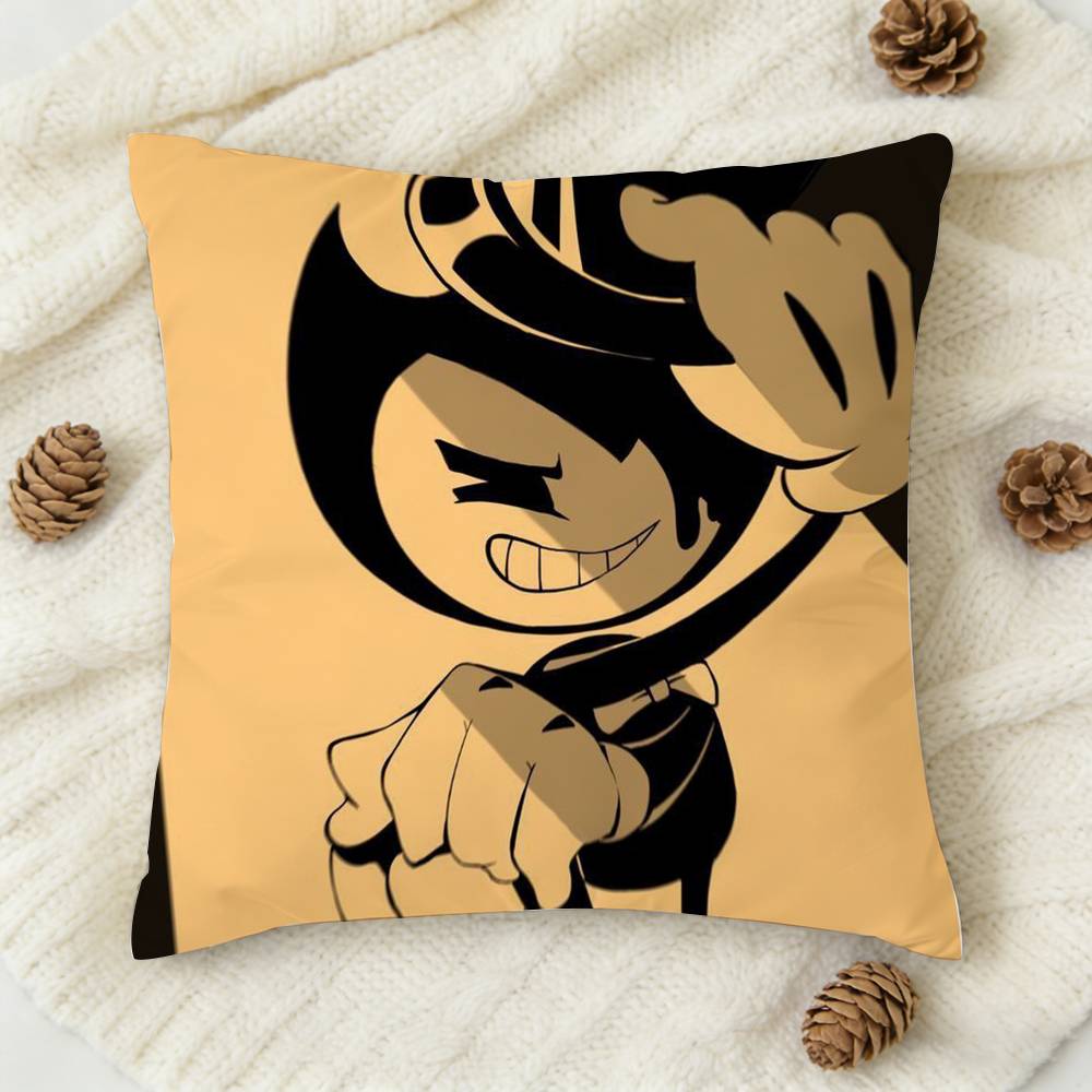 BBendy And The Ink Machine Doublesided Printed Square Decorative Cushion Cover for Sofa Living Room Home Decor