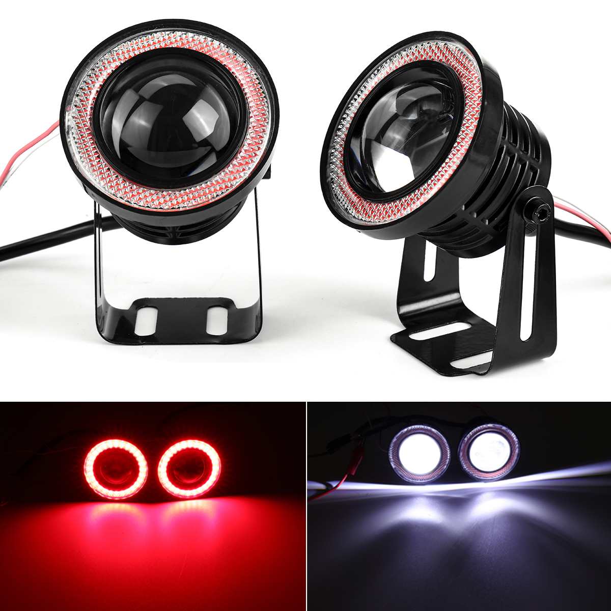 

2X Автомобильные COB Авто DRL Led 12V Фары Ангельские глазки Противотуманные водонепроницаемые фары DRL Дневные ходовые огни Дневной свет Сигнал поворота багажника Led красный