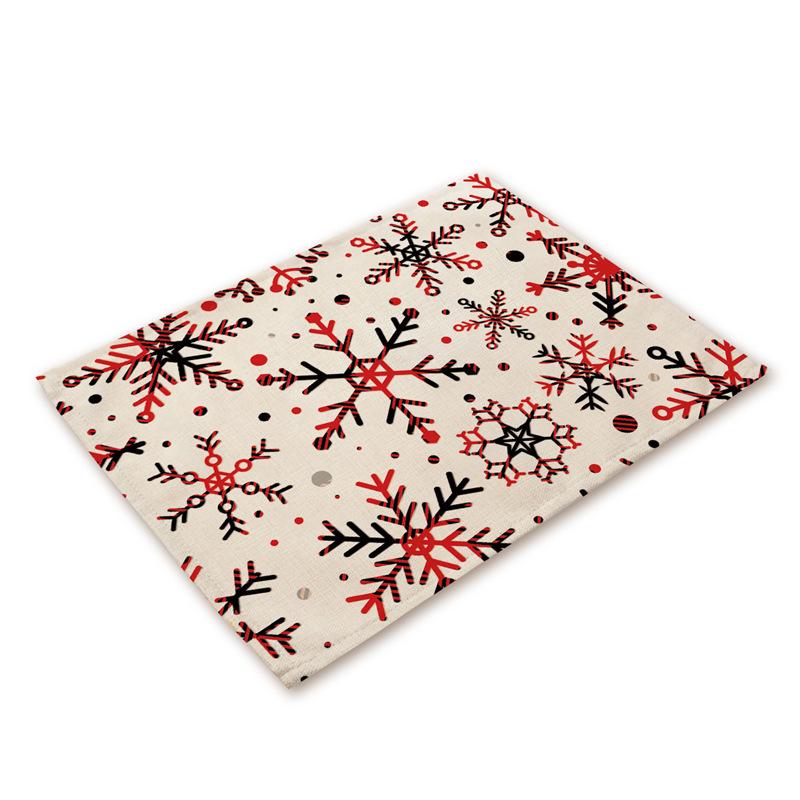Western Style Stain-Proof Linen Placemat - Heat-Insulating and Decorative Christmas Table Mat