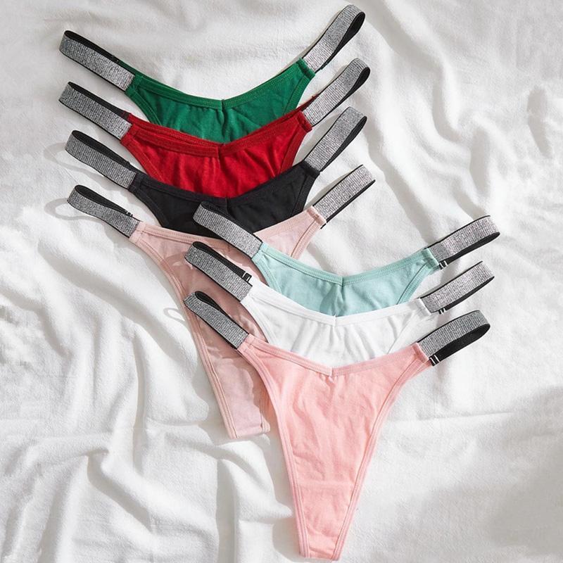 

Сексуальные бесшовные женские трусы-бикини с Т-образной спинкой, хлопковые трусики-стринги, нижнее белье L розовый