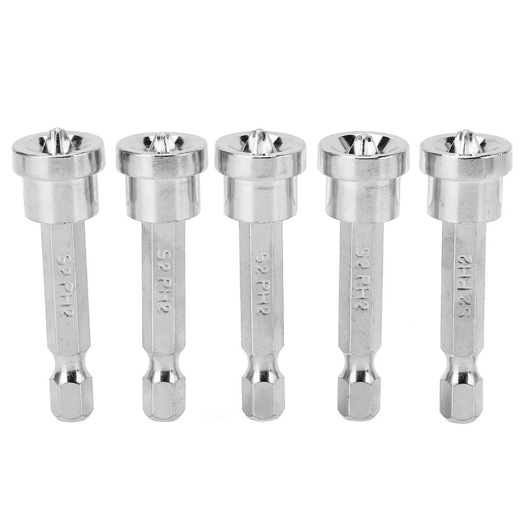 Magnetic Screwdriver Bit 50mm Chrome Vanadium Steel Rustproof Hex Shank Positioning Bit for Power