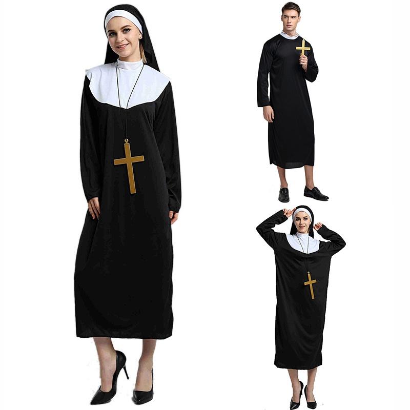 Captivating Priest Costume Robe With Classic Godfather Style For Memorable Halloween Celebrations