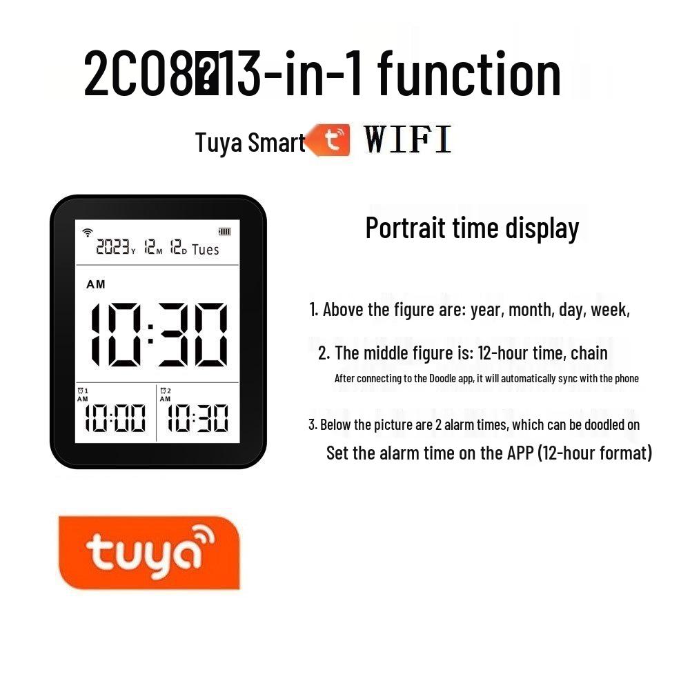 13-in-1 Smart Air Quality Detector with WiFi: CO2, PM2.5, Formaldehyde, TVOC, Temperature, & Humidity Monitoring Via App