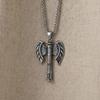 Silver Color Viking Axe Shaped Pendant Necklace Men Vintage Style Stainless Steel Neck Chain Punk Jewelry Fashion Gifts Rock