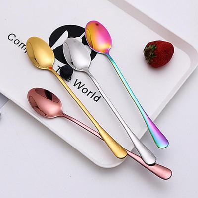 2/4/6PCS Stainless Steel Spoon Durable Comfortable Grip Cloth Wheel Light (mirror Polishing) Simple Style Coffee Spoon
