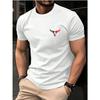 Men O Neck Short Sleeve Print T-shirt Cotton Comfortable Tee Man