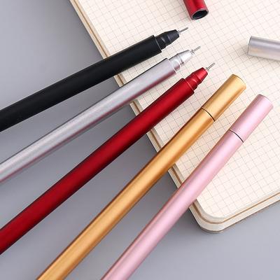 Unisex Pen Student with Red Pen Girl Black Pen  Metal Pen Holder Stationery