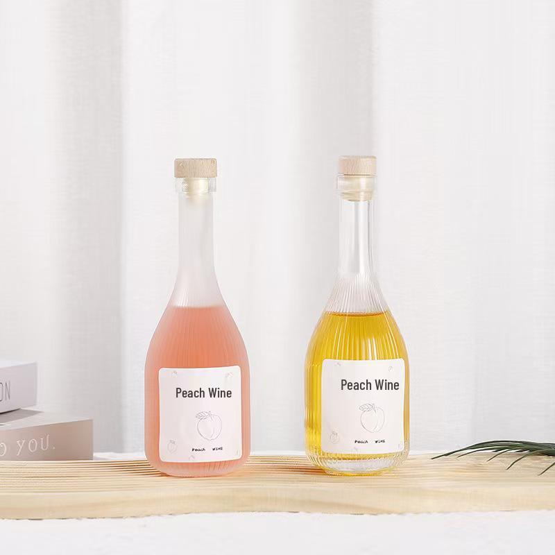 Elegant Vertical Stripe Glass Bottles for Wine & Juice