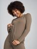 Warm Winter Top and Bottom Fleece Lining Light Extra Thick and Bottom Size (Lapasa) Women's Innerwear, Underwear, Set, [3. Brown, (Top Set), L]