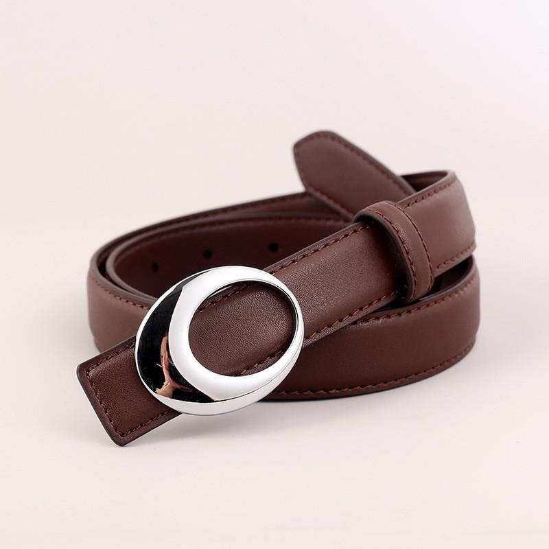 Womens Vintage Leather Belt Gold Buckle Dresses Jeans Fashion Accessory