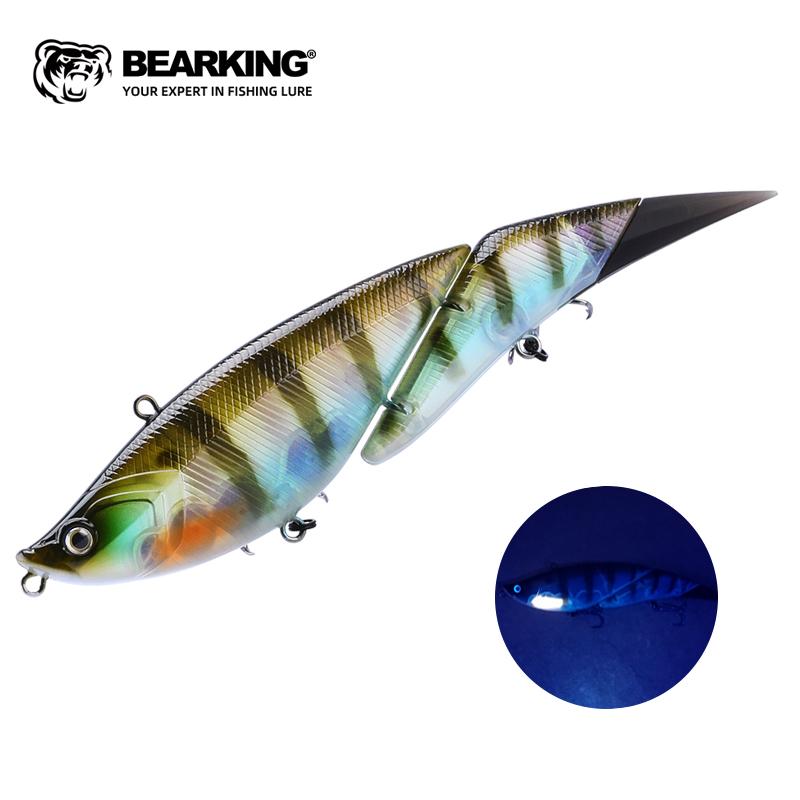 BEARKING Top Fishing Lure 190mm 56g 2oz Jointed minnow Wobblers ABS Body with Soft Tail SwimBaits soft lure for pike and bass