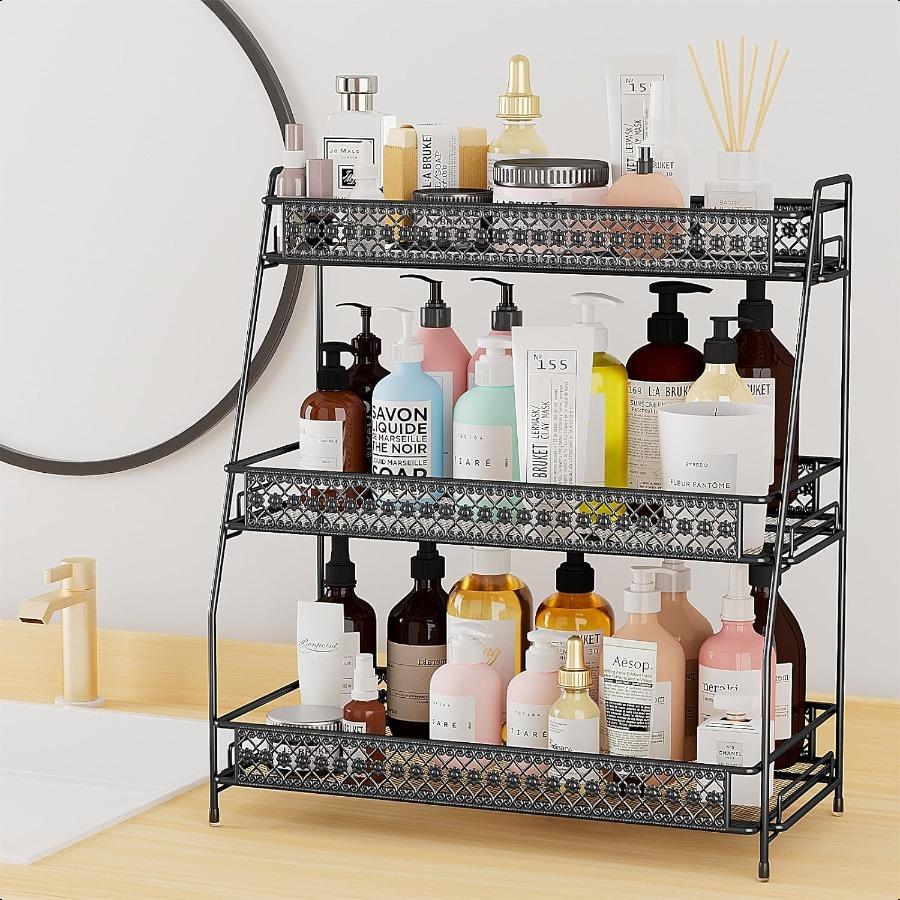 Spice Rack Organizer for Cabinet Bathroom Organizer Countertop Bathroom Counter Organizer Kitchen Countertop Organizer Bathroom