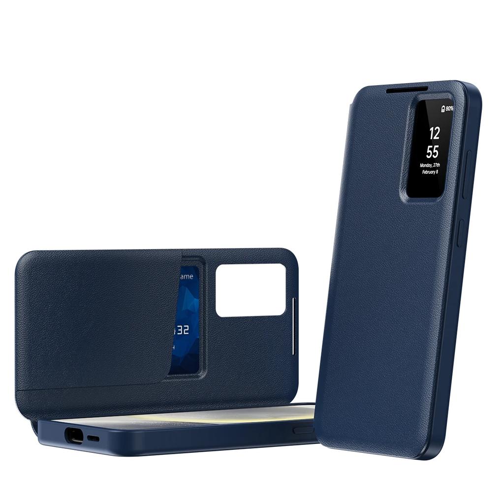 Leder Fensterschlitz Kartenhalter Handyhülle für Samsung S25 Edge S24 S26 Ultra S23 S22 Plus A55 A56 A17 Geldbörse Schutzhülle