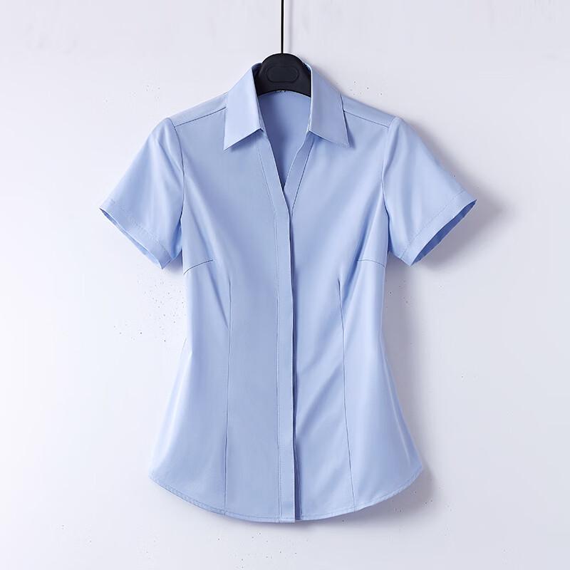 Troloman Women s V-neck Short Sleeve Professional Shirt 3XL