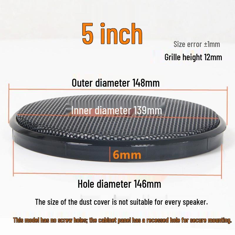 Speaker Grille Decorative Ring: Protective Car Subwoofer Cover, 1-10 inches, No Holes