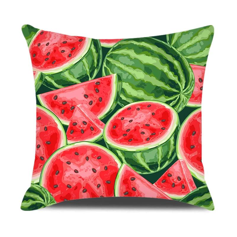 Summer Home Decor Pillow Cover 18x18 Inches Cartoon Fruits Printed Pillowcase Sofa Chair Seat Decorative Pillows Cushion Covers